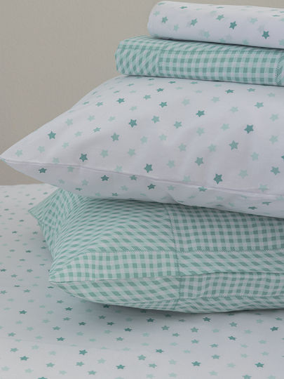 Palamaiki Set Kids Pillowcases Made of 100% Cotton 52x72cm Aqua