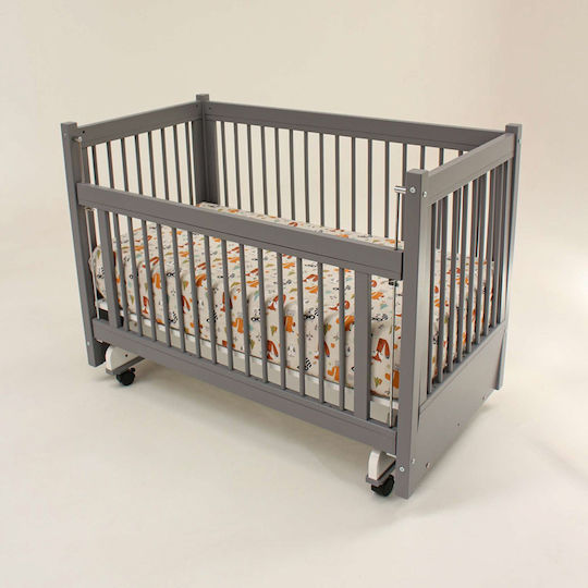 Hanah Home Babybett Grau mit Matratze 68x127cm