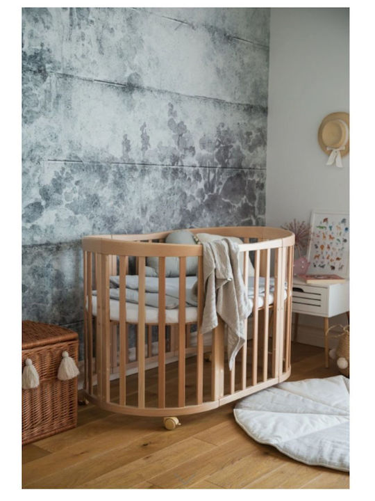 Waldin Convertible Baby Crib Beige with Mattress 78x128cm
