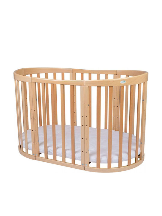 Waldin Convertible Baby Crib Beige with Mattress 78x128cm