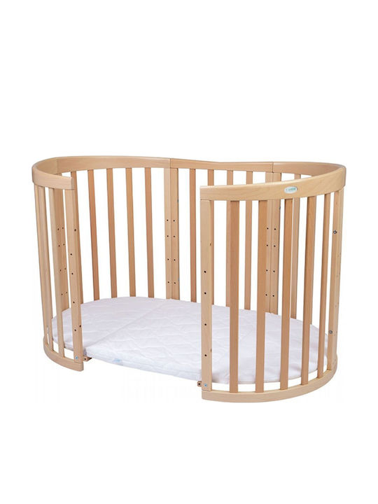 Waldin Convertible Baby Crib Beige with Mattress 78x128cm
