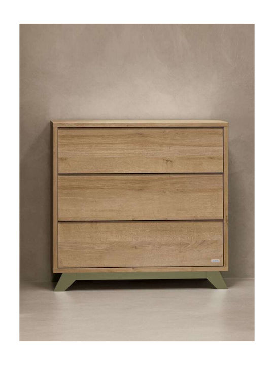 Baby Dresser with 3 Drawers Brown 95x50x89cm