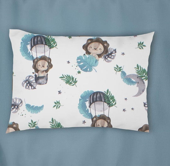 Fășă pentru pernă de bebeluș Bebe Lion 534 35x45 verde din bumbac 100%