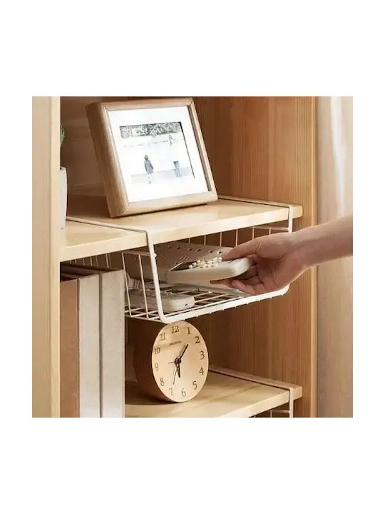 SDS Kitchen Organizer Racks Metallic in White Colour 26x40.5x13.5cm