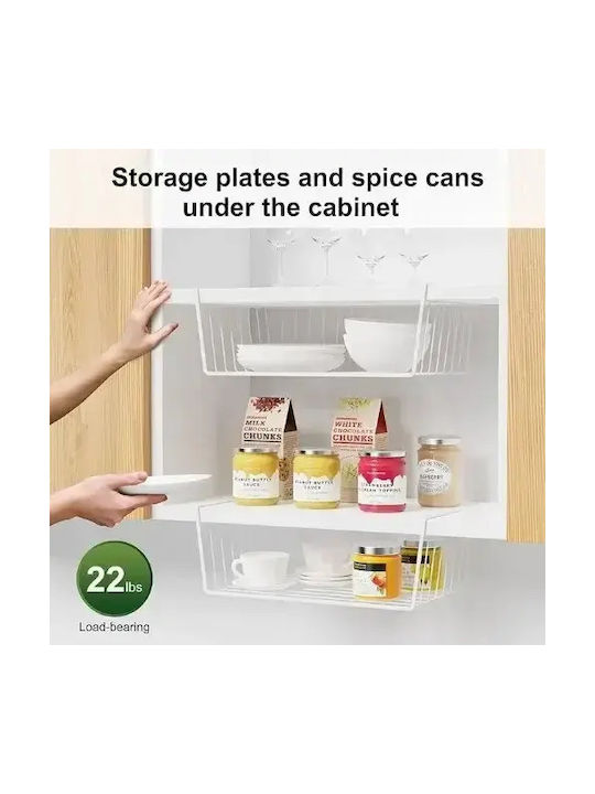 SDS Kitchen Organizer Racks Metallic in White Colour 26x40.5x13.5cm