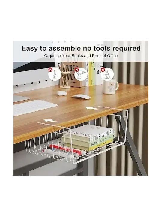 SDS Kitchen Organizer Racks Metallic in White Colour 26x40.5x13.5cm
