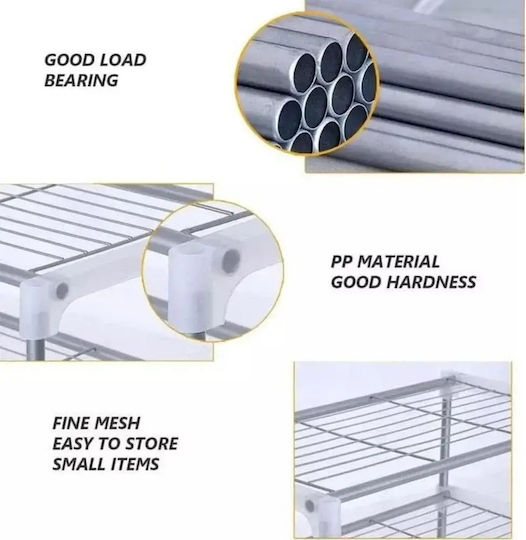 Metallische Basis für Mikrowelle 60x25x65cm Silber