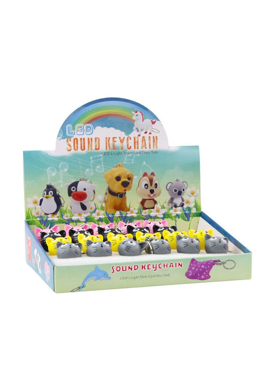 Breloc Chei Rucsac Pisică Lanternă Cu LED Sunete Mix Culori