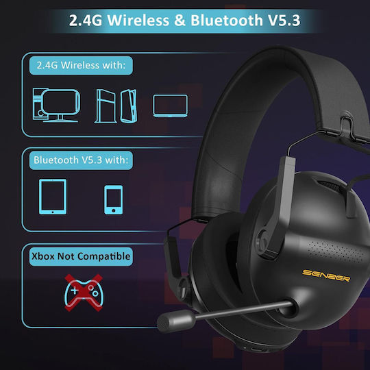 X00290AY71 Căști Gaming Wireless Over Ear cu Conectivitate Bluetooth USB pentru PC PS4 PS5