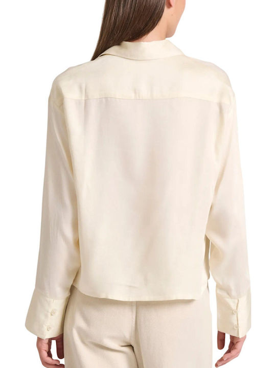 Langärmelig Damen Hemd Beige