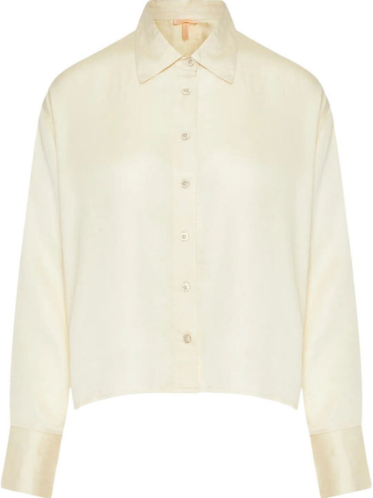 Langärmelig Damen Hemd Beige