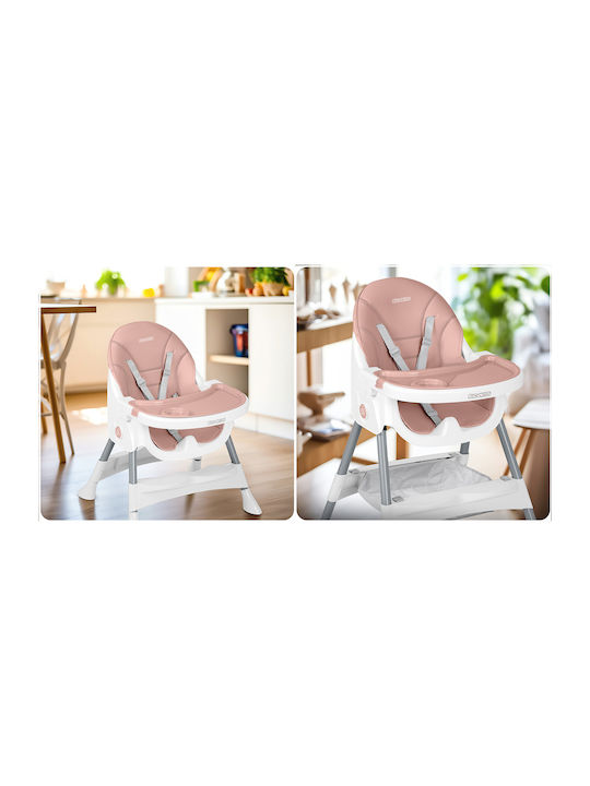 Ricokids Mani Baby Hochstuhl 3 in 1 Mit Höhenverstellbar Rosa
