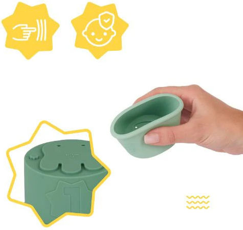 Badabulle Set of 7 Stackable Baby Bath Toys