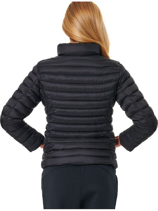Short Women's Puffer Jacket for Winter Black