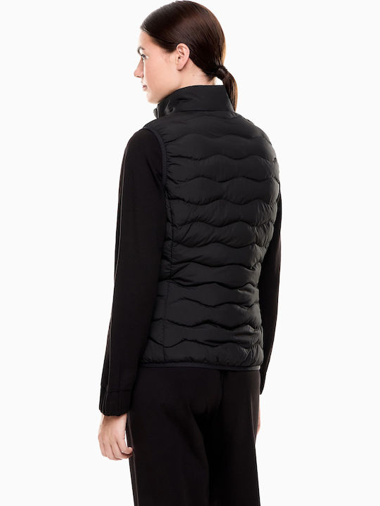 Women's Short Puffer Jacket for Spring or Autumn Black