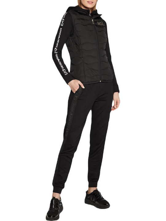 Women's Short Puffer Jacket for Spring or Autumn Black
