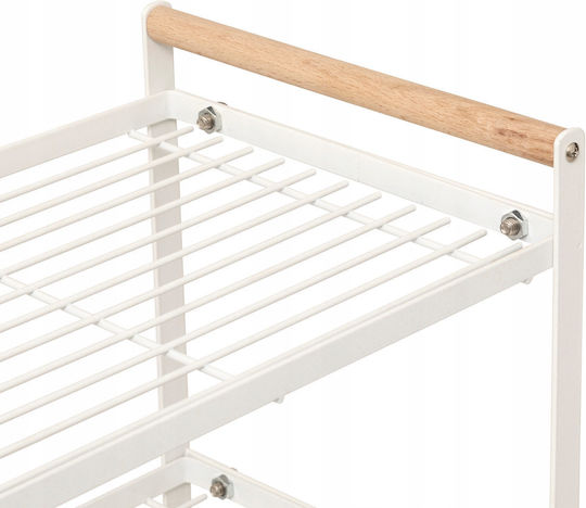 5Five Floor Bathroom Shelf Metallic with 2 Shelves 33x21x37.5cm White