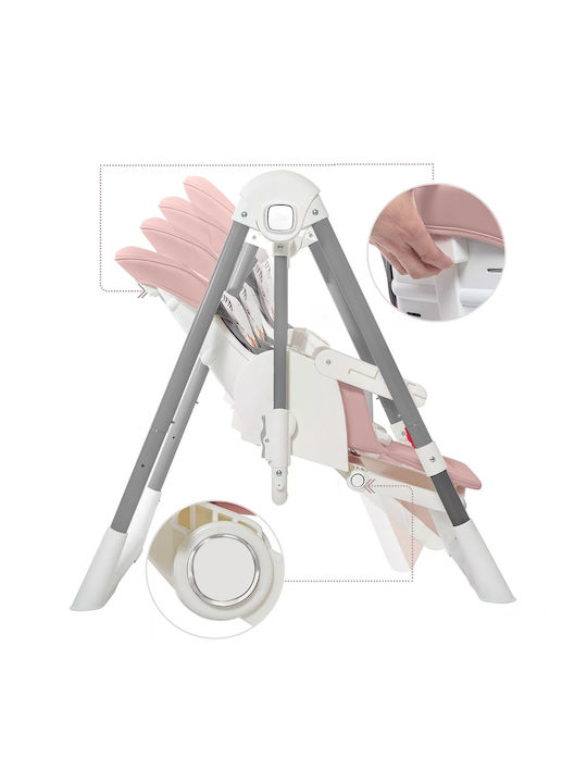 Kidizi Swingy Klappbarer Baby Hochstuhl 2 in 1 Rosa