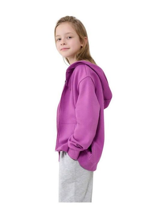 Kids Cardigan Cotton with Hood Purple