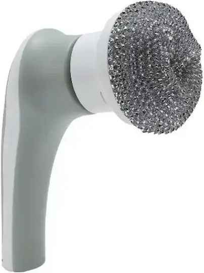 Plastic Rotating Cleaning Brush with Handle Gray
