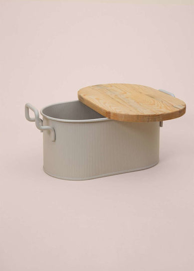 Hermia Brotkasten Metallisch Beige 39x22x16cm