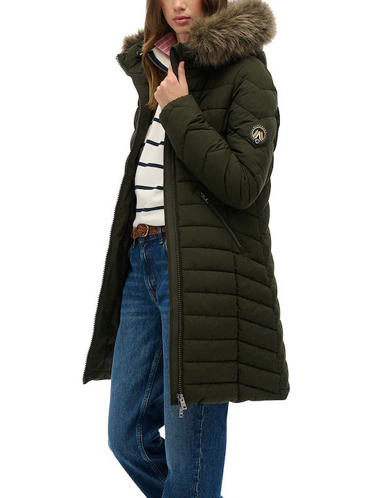 Ovin Fuji Lungă Jachetă de femei Puffer Negru
