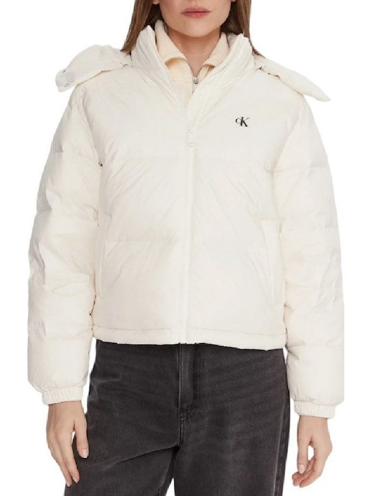 Kurz Damen Puffer Jacke Wasserdicht und Winddicht für Winter Weiß