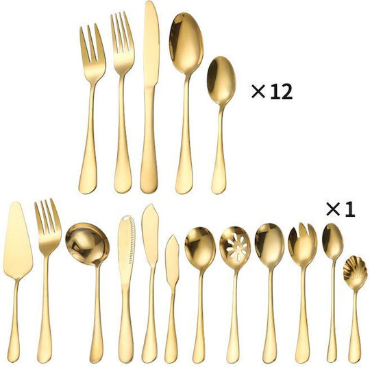 Cheffinger Besteckset Edelstahl Gold 72Stück