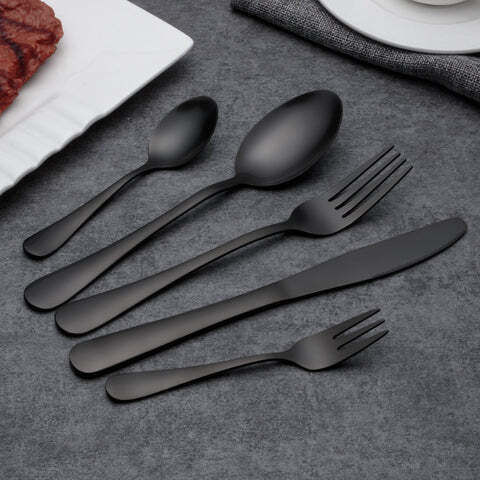 Set de Tacâmuri Inoxidabil Negre 20buc