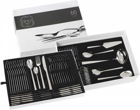 Cryspo Trio Monaco Besteckset Edelstahl 18/10 Silber 65 Stück