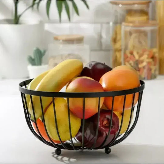 Tpster Metallic Black Fruit Bowl 25x12x12cm
