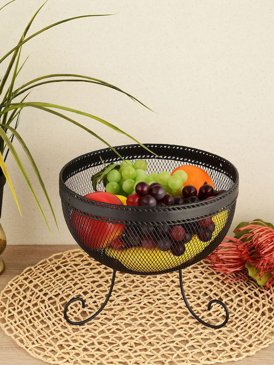 Hermia Obstschale Metallisch Schwarz 25.5x25.5x14cm