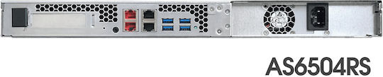 Asustor NAS Rack με 4 θέσεις για HDD και 2 θύρες Ethernet (AS6504RS+RAIL)