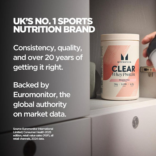 Myprotein Clear Whey Isolate Protein Molke mit Geschmack Pfirsich-Tee 488gr