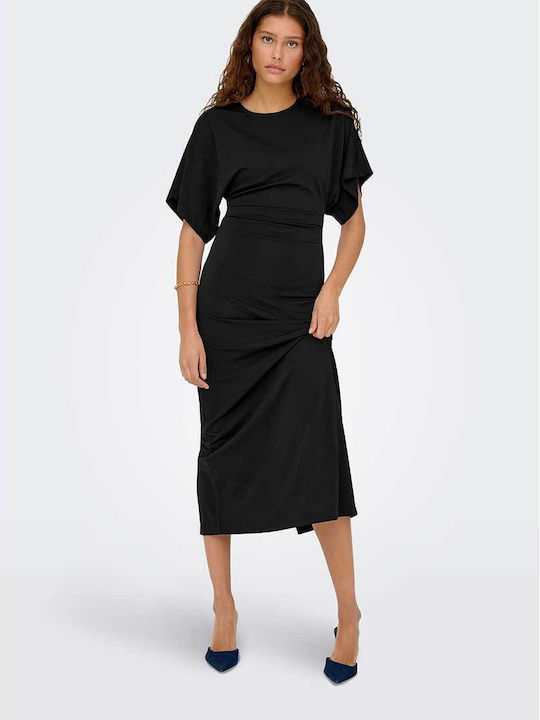 Maxi Φόρεμα Κοντομάνικο Black