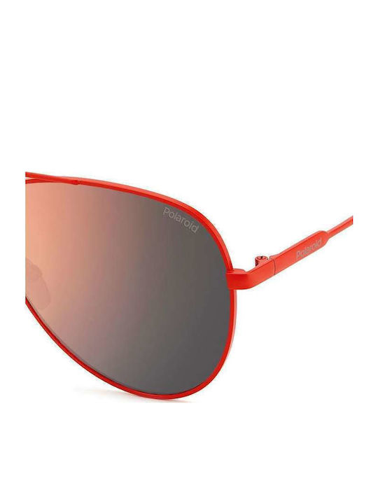 Polaroid Unisex Sonnenbrille mit Rot Metall Gestell und Rosa Polarisiert Linse PLD6187/S C9A/JQ