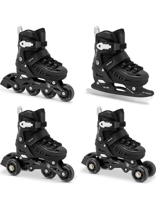 Spokey 4in1 944620 Inline Adjustable Black Rollers for Kids
