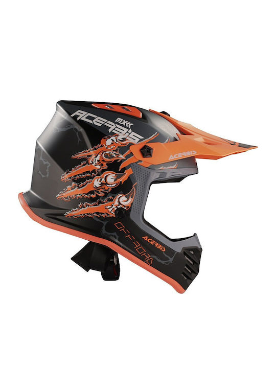 Acerbis MX Profile Nero / Arancio Fluo Детска Каска За Мотор Мотокрос ECE 22.06 1150гр
