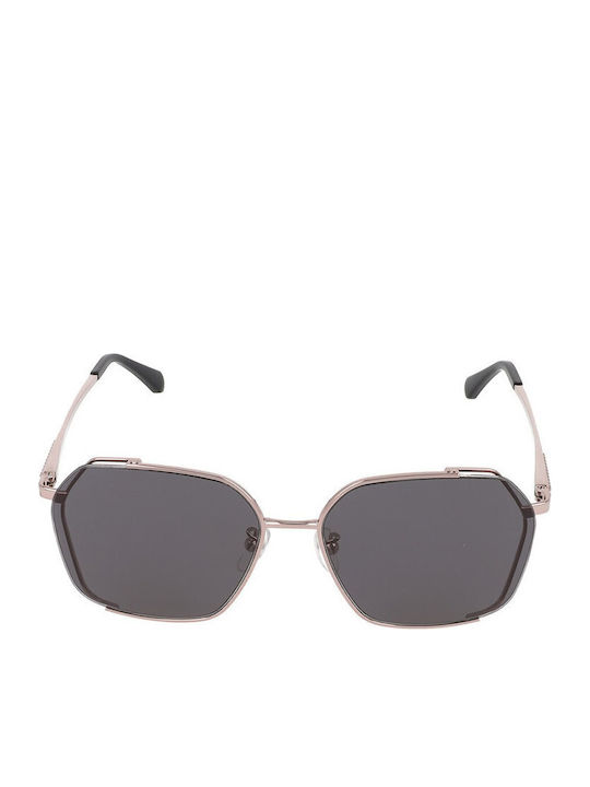 Zadig & Voltaire Unisex Sunglasses with Silver Metal Frame and Black Lens