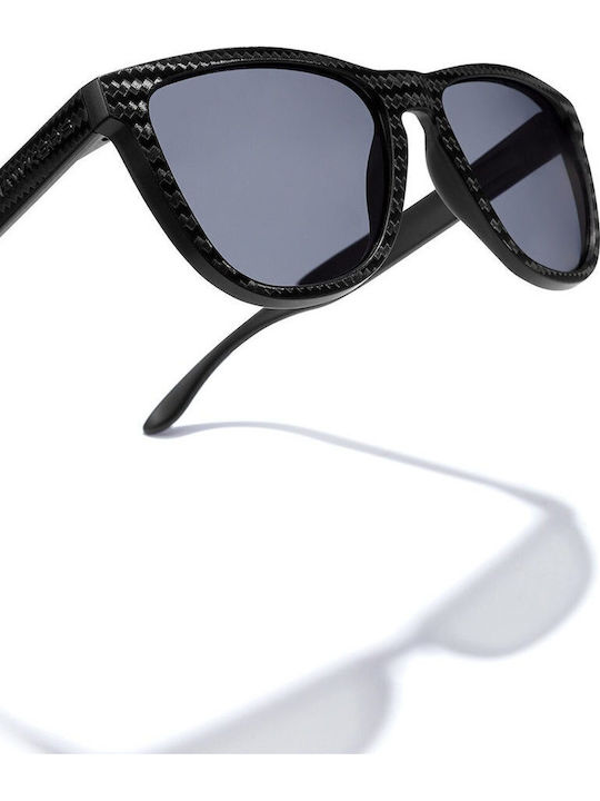 Hawkers One Raw Carbon Fiber Men's Sunglasses with Black Plastic Frame and Gray Polarized Lens NVA3560832