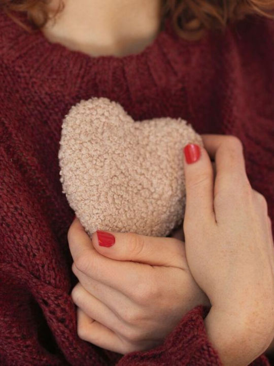 Cherry Pit Pillow Xmas Heart Shape Christmas Theme Heart Shape