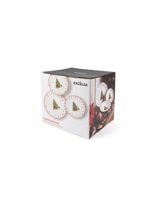 Excelsa Set Weihnachtliche Geschirr Porzellan Mehrfarbig 18Stück