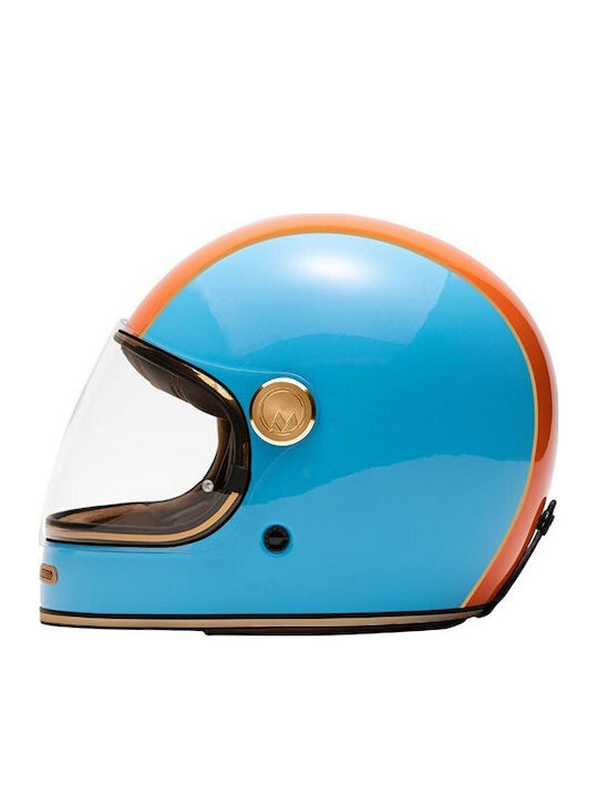 Marko Helmets Fullmoon 2 Blue Orange Motorcycle Helmet Full Face ECE 22.06
