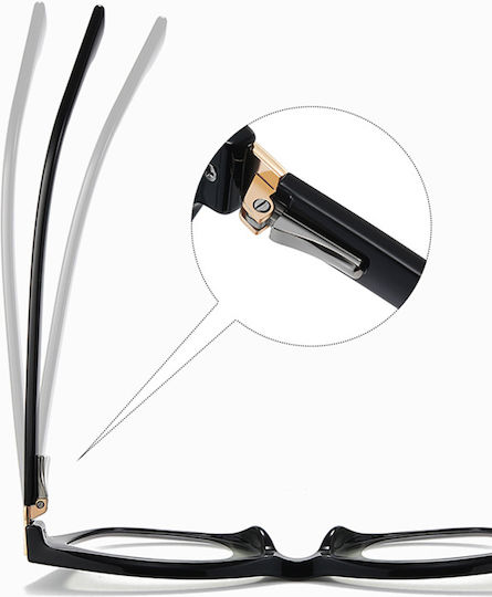 Techsuit Anti-Blue Light Glasses Reflex PC 2276 Women Cat Eye TR90 & Metal Frame AC Lens Black