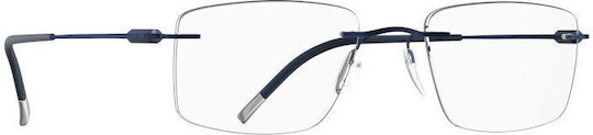 Silhouette Herren Metall Brillengestelle mit Blau