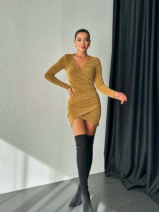 Kleid Abend Gold