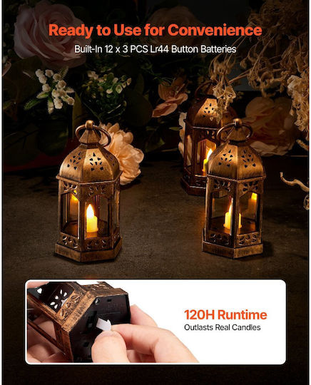 Vevor Crăciun Plastic Lampion Cupru Baterie 5.04x2.56cm. 12buc