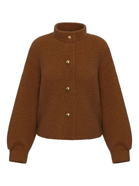 Γυναικείο Bomber Jacket Διπλής Όψης Brown