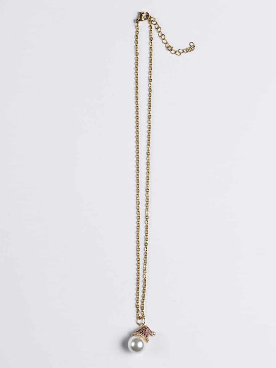 Cuoro Krägliche Charms mit Steinen Rosa