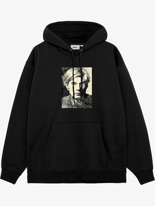 Warhol Fleece Men's Sweatshirt with Hood Black